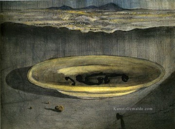  land - Landschaft mit Telefonen auf einem Teller Salvador Dali